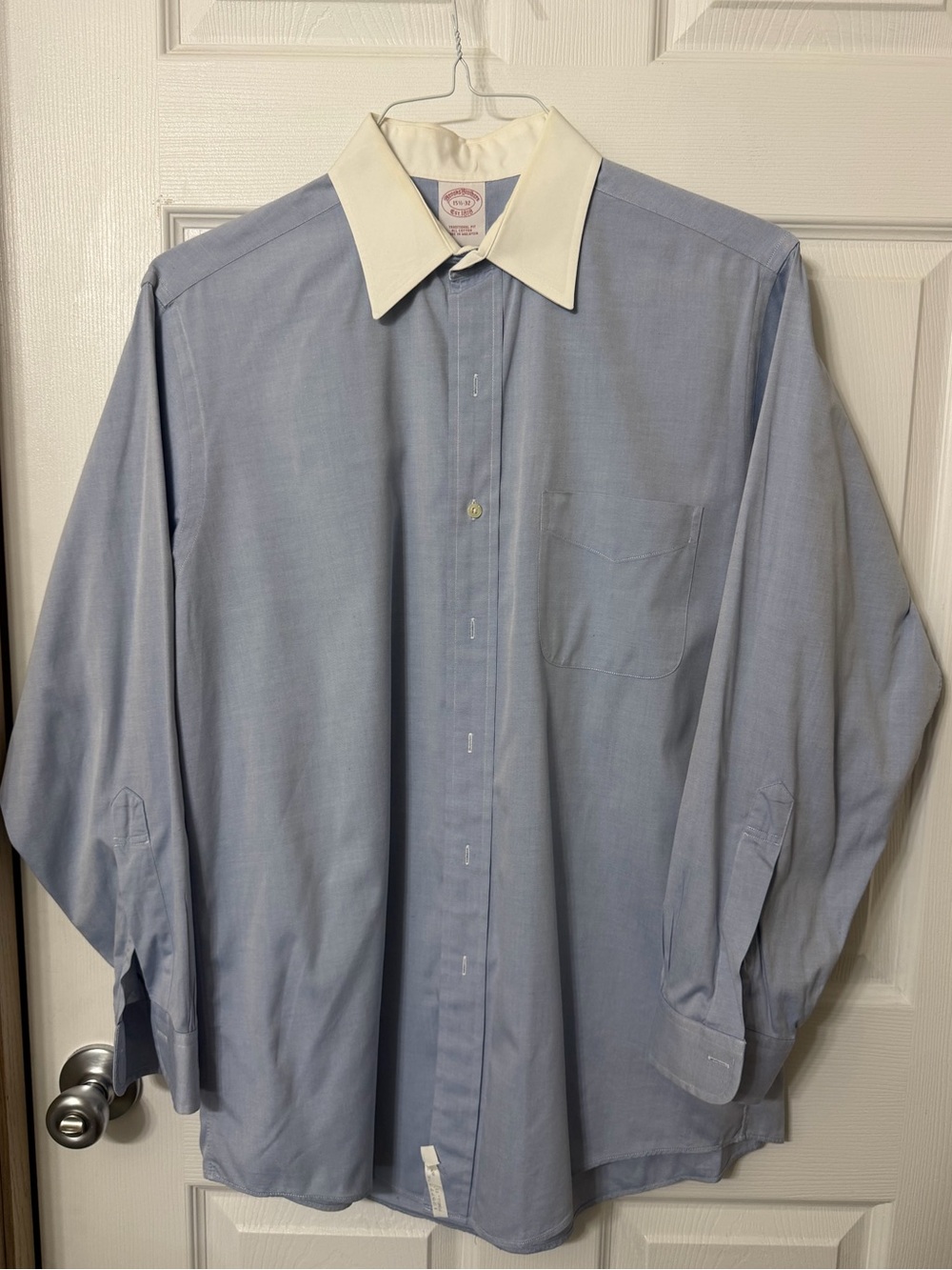 Brooks Brothers Light Blue Dress Shirt with White Contrast Collar